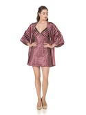 Satin set, nightdress, light burgundy bathrobe PIZ204 - Online store - Boutique